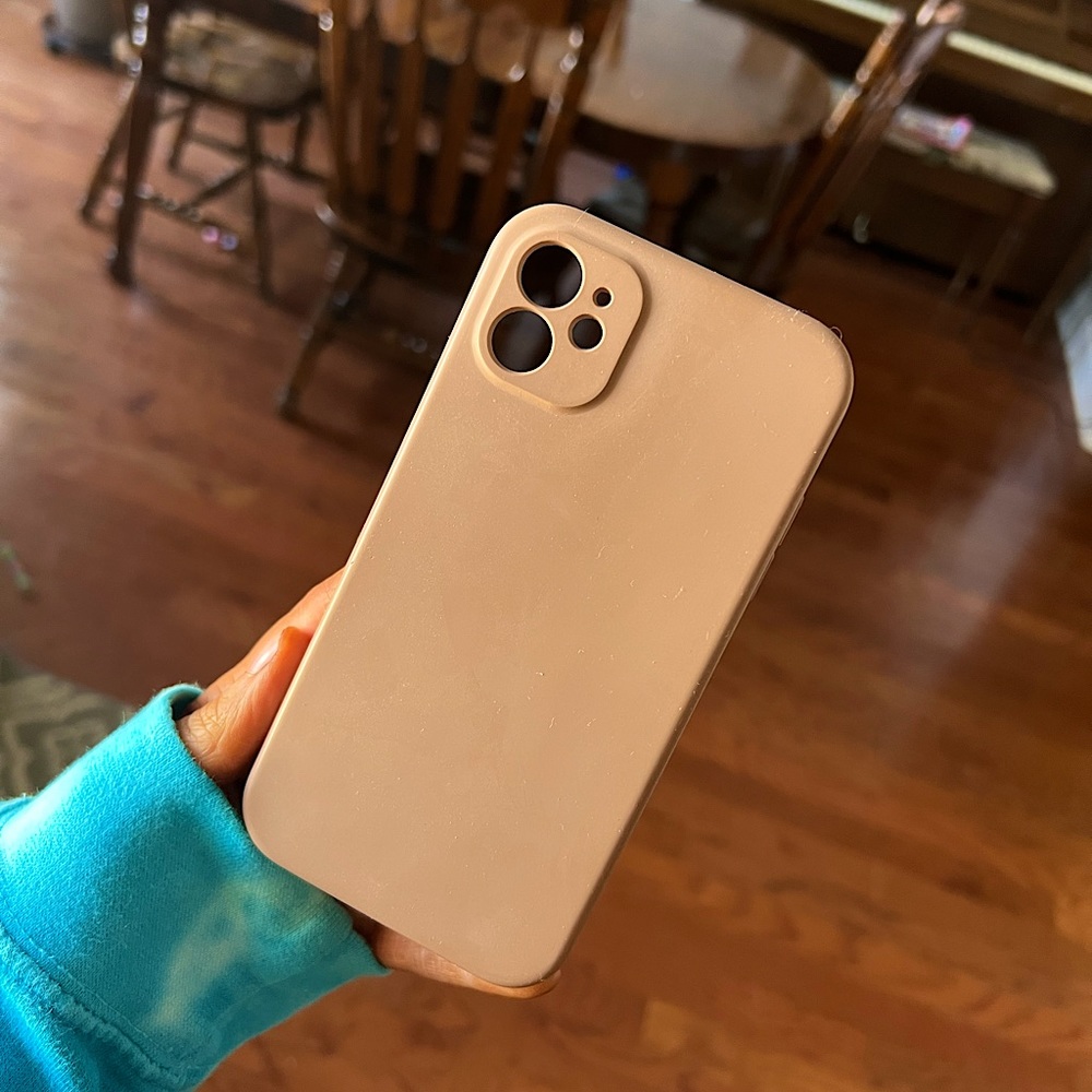 iphone 11 silicone brown case (suede inside) perfect condition